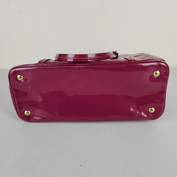 Coach Shoulder Bag Pink Patent Leather Peyton Op Art Embossed Jordan Carry All - Picture 12 of 16